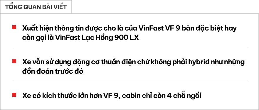 VinFast VF 9 bản đặc biệt lộ thông số: Động cơ 201 mã lực, pin lớn hơn, cabin 4 chỗ- Ảnh 1. VinFast VF 9 bản đặc biệt lộ thông số: Động cơ 201 mã lực, pin lớn hơn, cabin 4 chỗ- Ảnh 1.