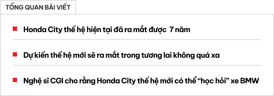 Honda City thế hệ mới có thể trông như 'anh em' với BMW 3 Series, dân mạng vừa thích thú vừa lo mất chất- Ảnh 1.