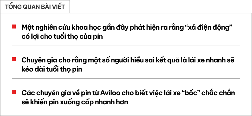 Lái xe 'bốc' giúp pin xe điện bền hơn? Có thể chỉ là hiểu nhầm và đây mới là cách hiểu đúng- Ảnh 1. Lái xe 'bốc' giúp pin xe điện bền hơn? Có thể chỉ là hiểu nhầm và đây mới là cách hiểu đúng- Ảnh 1.