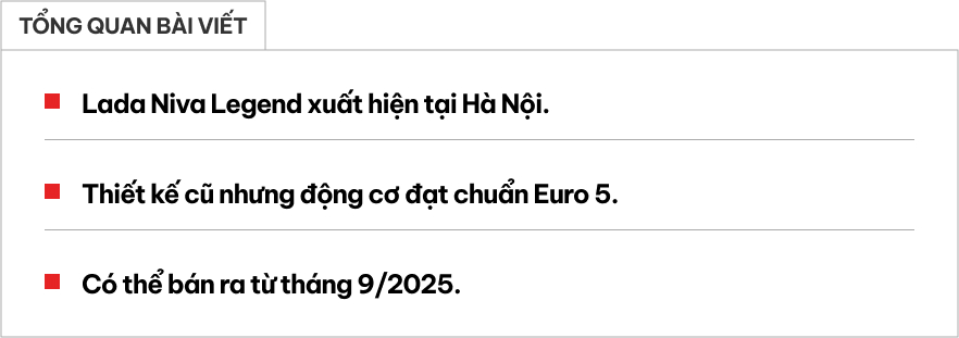 Cận cảnh Lada Niva Legend tại Việt Nam: Xe Nga đã xong đăng kiểm, SUV 2 cầu, nhìn cũ nhưng động cơ chuẩn Euro 5, giá dự kiến 390 triệu đồng, có thể bán ngay tháng sau- Ảnh 1. Cận cảnh Lada Niva Legend tại Việt Nam: Xe Nga đã xong đăng kiểm, SUV 2 cầu, nhìn cũ nhưng động cơ chuẩn Euro 5, giá dự kiến 390 triệu đồng, có thể bán ngay tháng sau- Ảnh 1.