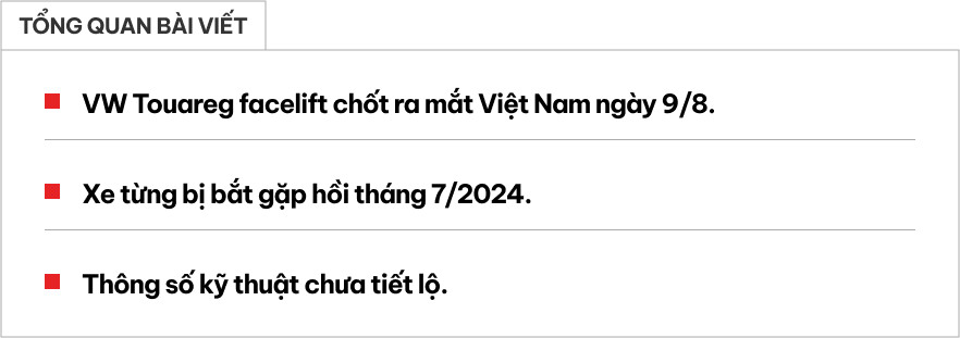 VW Touareg 2025 chốt ra mắt Việt Nam cuối tuần này: Thiết kế mới, có bản thể thao, có thể nâng cấp động cơ đấu Q7- Ảnh 1.