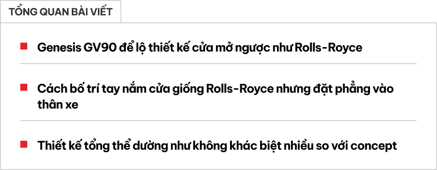 Chiếc Genesis GV90 chạy thử này có cửa mở độc lạ kiểu Rolls-Royce cùng nội thất 'đẳng cấp chủ tịch'- Ảnh 1. Chiếc Genesis GV90 chạy thử này có cửa mở độc lạ kiểu Rolls-Royce cùng nội thất 'đẳng cấp chủ tịch'- Ảnh 1.