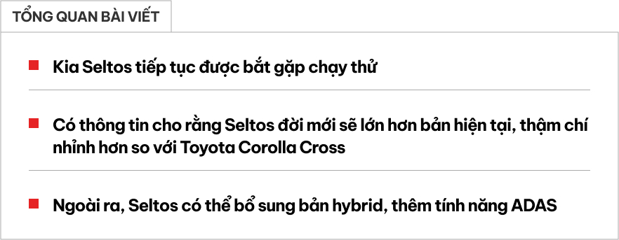 Kia Seltos đời mới dự kiến còn lớn hơn Toyota Corolla Cross, màn hình cong như Palisade, camera 360- Ảnh 1. Kia Seltos đời mới dự kiến còn lớn hơn Toyota Corolla Cross, màn hình cong như Palisade, camera 360- Ảnh 1.