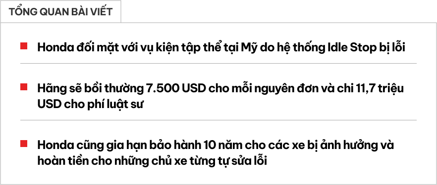 Các chủ xe Honda này được đền 200 triệu đồng/người vì một tính năng giúp tiết kiệm xăng bị lỗi- Ảnh 1.