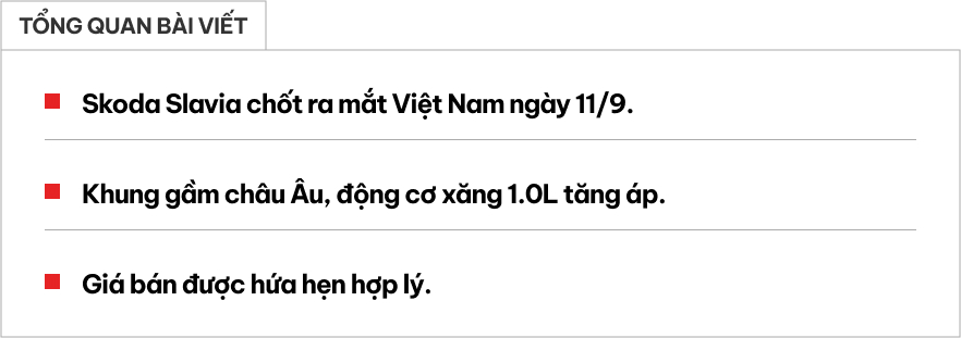 Skoda Slavia ra mắt Việt Nam ngày mai: Sedan hạng B cạnh tranh Vios, City bằng khung gầm châu Âu và máy 1.0L tăng áp, chỉ chờ giá tốt- Ảnh 1. Skoda Slavia ra mắt Việt Nam ngày mai: Sedan hạng B cạnh tranh Vios, City bằng khung gầm châu Âu và máy 1.0L tăng áp, chỉ chờ giá tốt- Ảnh 1.