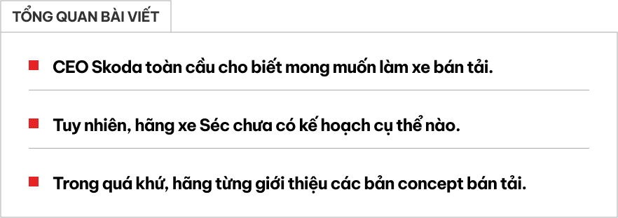 Sếp Skoda: 'Tôi rất muốn làm xe bán tải nhưng chưa có kế hoạch nào cả'- Ảnh 1.