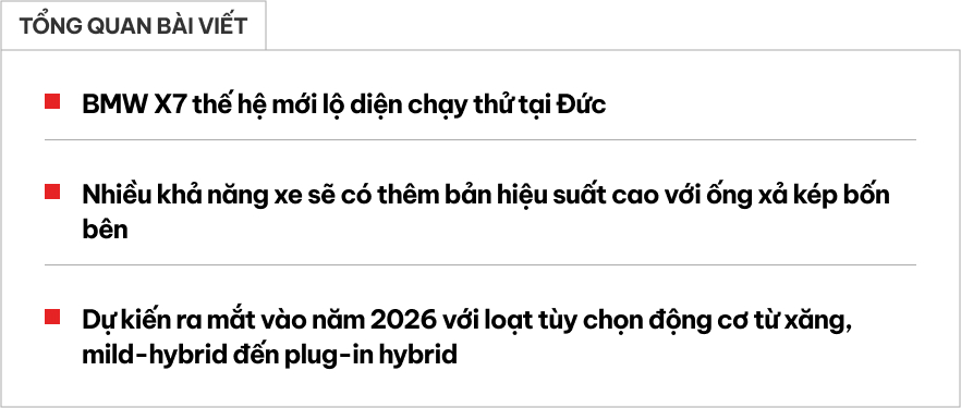 BMW X7 đời mới lại lộ diện trên đường: Dáng cao hơn, đèn 2 tầng, có thể thêm bản hiệu suất cao- Ảnh 1. BMW X7 đời mới lại lộ diện trên đường: Dáng cao hơn, đèn 2 tầng, có thể thêm bản hiệu suất cao- Ảnh 1.