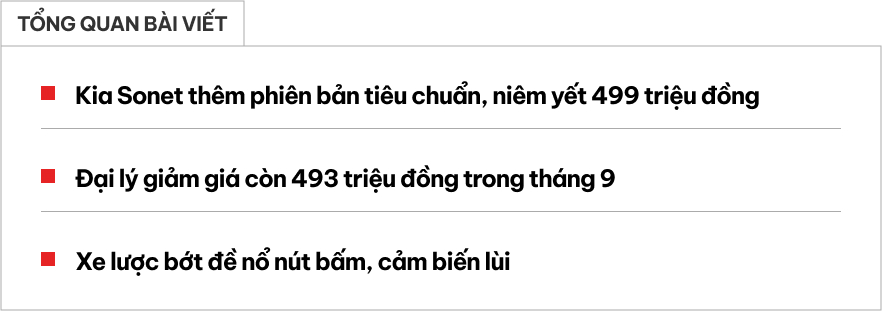Kia Sonet thêm bản giá rẻ tại Việt Nam: Thực tế còn 493 triệu đồng tại đại lý, lược 3 tính năng, thêm cạnh tranh Raize, Venue- Ảnh 1.