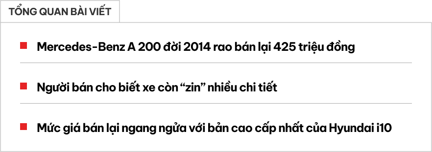 Rao Mercedes-Benz A-Class ngang ngửa Hyundai Grand i10, người bán chia sẻ: Hơn 400 triệu đồng lấy được xe Đức luôn- Ảnh 1. Rao Mercedes-Benz A-Class ngang ngửa Hyundai Grand i10, người bán chia sẻ: Hơn 400 triệu đồng lấy được xe Đức luôn- Ảnh 1.
