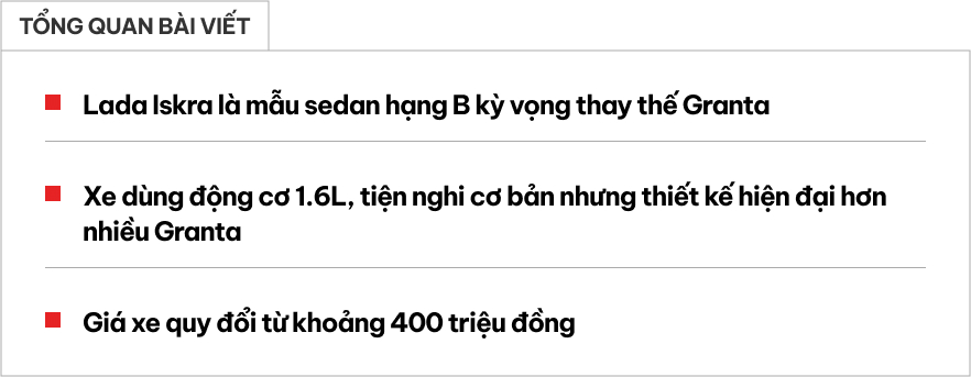 Lada Iskra - Sedan Nga dễ thế chỗ Granta đang có ở Việt Nam với thiết kế nịnh mắt hơn, giá quy đổi từ 400 triệu đồng, cạnh tranh Vios, Slavia- Ảnh 1. Lada Iskra - Sedan Nga dễ thế chỗ Granta đang có ở Việt Nam với thiết kế nịnh mắt hơn, giá quy đổi từ 400 triệu đồng, cạnh tranh Vios, Slavia- Ảnh 1.