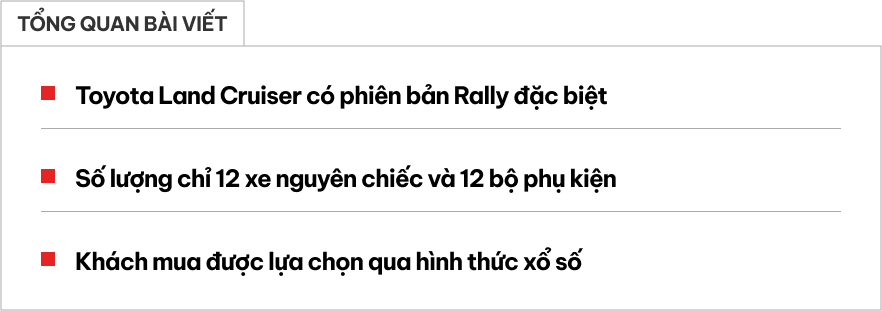 Toyota Land Cruiser có phiên bản mà đại gia Việt sẽ thích: Hiếm hơn cả siêu xe, có tiền cũng chưa chắc mua được- Ảnh 1.