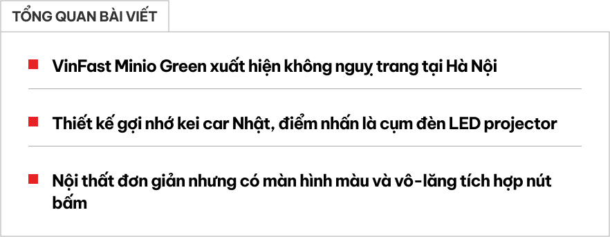 VinFast Minio Green 'không che' tại Hà Nội: Giá 269 triệu, cụm đèn ‘ăn tiền’, chìa khoá cơ, dân độ xe thoả sức sáng tạo- Ảnh 1.
