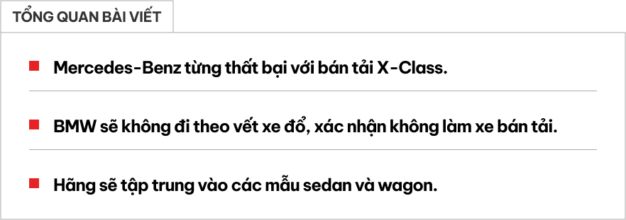 BMW sẽ không phạm sai lầm như Mercedes-Benz đã từng: Làm xe bán tải- Ảnh 1.