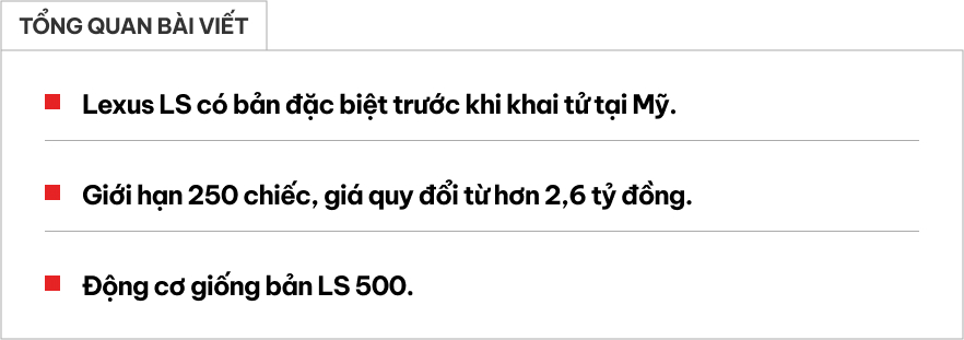 Lexus LS có bản đặc biệt chỉ 250 chiếc trước ngày khai tử vào năm sau- Ảnh 1.