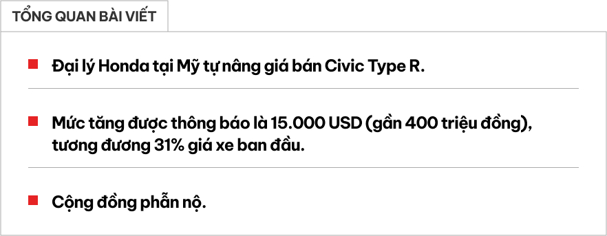 'Bia kèm lạc' không chỉ có tại Việt Nam: Đại lý này công khai kênh giá gần 400 triệu đồng đối với Civic Type R- Ảnh 1.