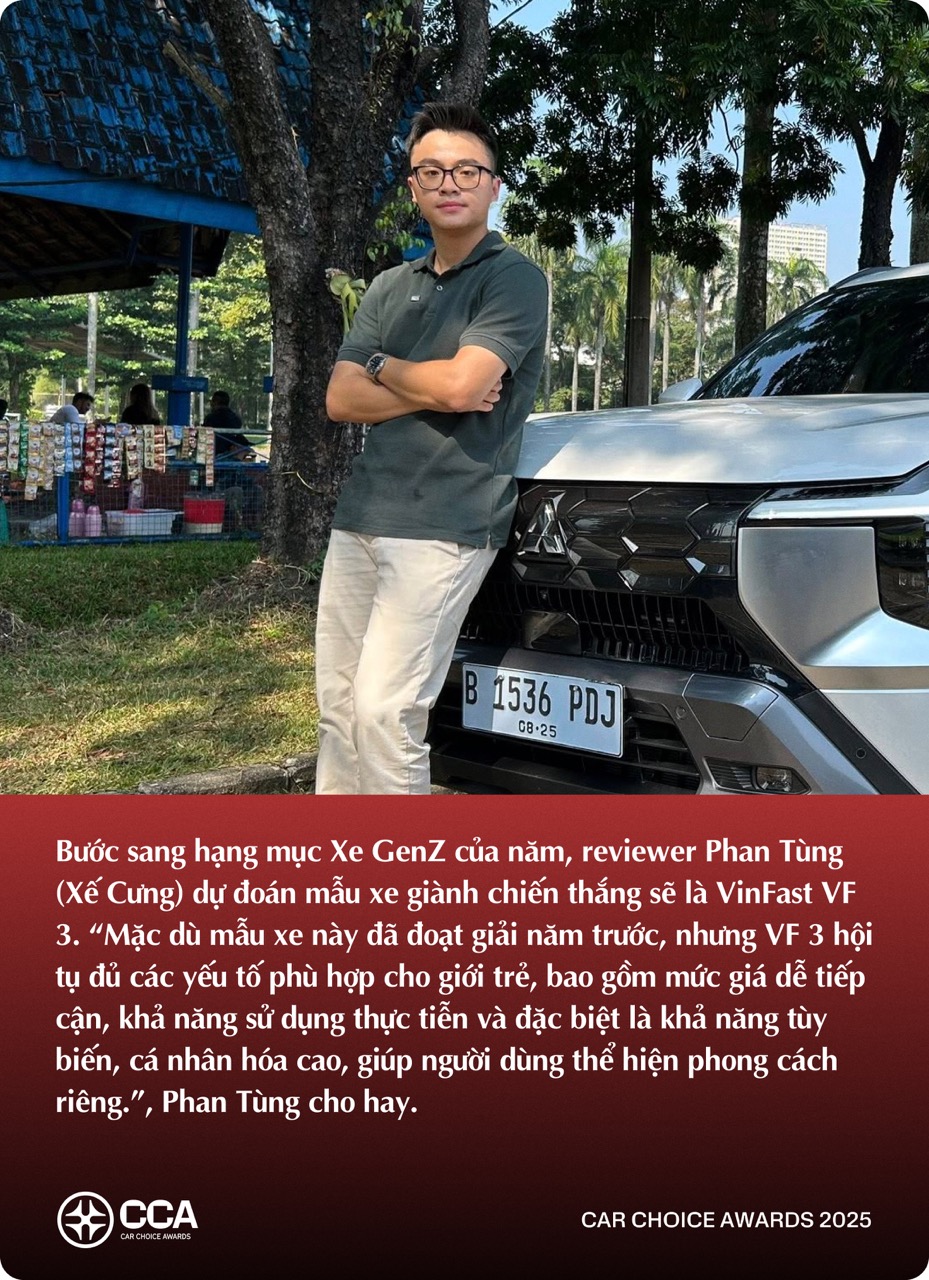 KOL trẻ ngành xe dự đoán xe thắng giải Car Choice Awards 2025: Có lựa chọn không theo số đông- Ảnh 5. KOL trẻ ngành xe dự đoán xe thắng giải Car Choice Awards 2025: Có lựa chọn không theo số đông- Ảnh 5.