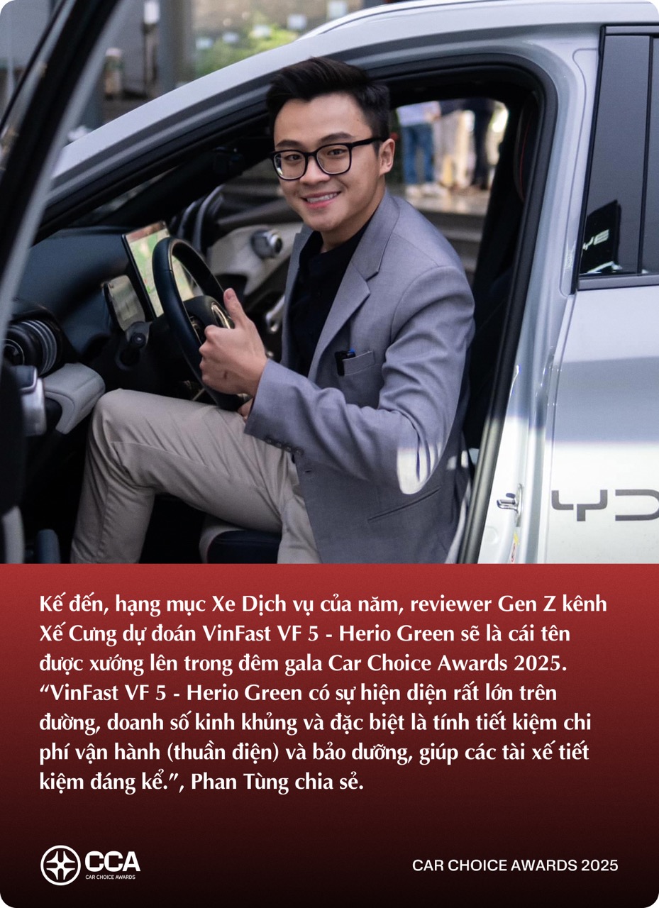 KOL trẻ ngành xe dự đoán xe thắng giải Car Choice Awards 2025: Có lựa chọn không theo số đông- Ảnh 6. KOL trẻ ngành xe dự đoán xe thắng giải Car Choice Awards 2025: Có lựa chọn không theo số đông- Ảnh 6.