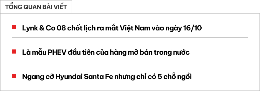 Lynk & Co 08 chốt ra mắt Việt Nam tháng sau: Giá đồn đoán 1,5 tỷ đồng, 2 bản, đầy xăng dư sức chạy Hà Nội - Nha Trang- Ảnh 1. Lynk & Co 08 chốt ra mắt Việt Nam tháng sau: Giá đồn đoán 1,5 tỷ đồng, 2 bản, đầy xăng dư sức chạy Hà Nội - Nha Trang- Ảnh 1.