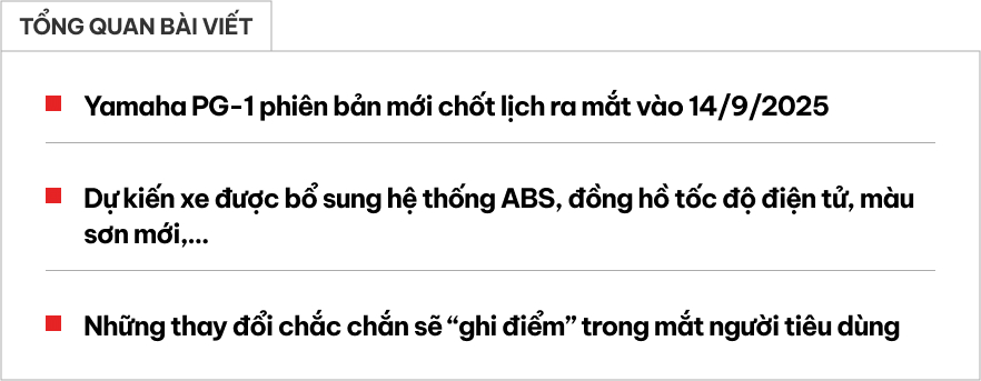 Yamaha PG-1 bản mới chốt ra mắt Việt Nam ngay tuần sau: Dễ có ABS, màn hình điện tử mới- Ảnh 1.