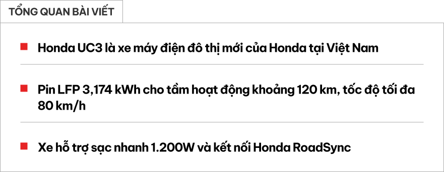 Honda UC3 ra mắt Việt Nam: Pin LFP đi 120km, m&agrave;n h&igrave;nh TFT như xe ph&acirc;n khối lớn, gi&aacute; dự kiến trăm triệu nhưng c&oacute; thể 'mềm' hơn khi c&oacute; điều n&agrave;y- Ảnh 1.