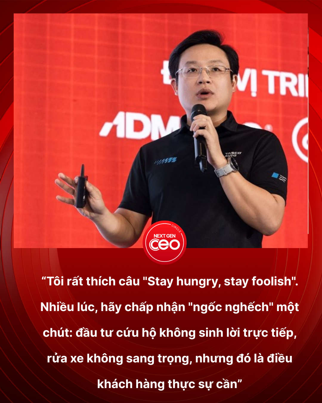CEO Tasco Auto Ho&agrave;ng Anh Tuấn: Nghĩ lớn kh&ocirc;ng chỉ l&agrave; b&aacute;n th&ecirc;m nhiều xe, m&agrave; l&agrave;m cả những việc rất nhỏ như rửa xe 5 ph&uacute;t với 39.000 đồng, nhưng đ&aacute;p ứng đ&uacute;ng nhu cầu của kh&aacute;ch h&agrave;ng- Ảnh 6.