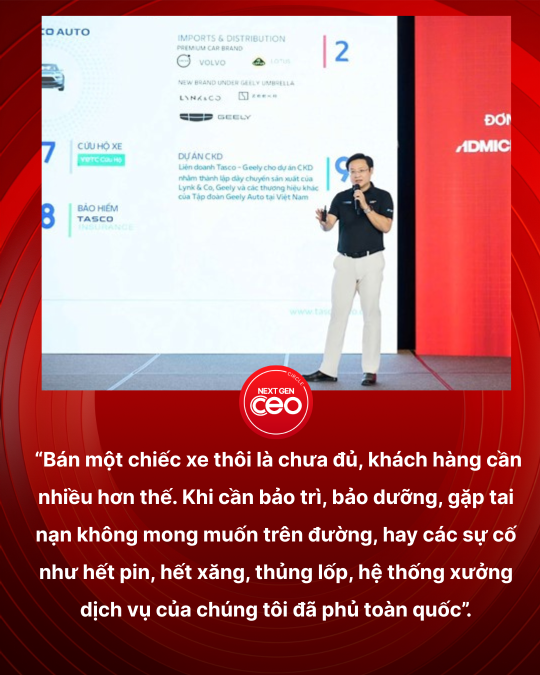 CEO Tasco Auto Ho&agrave;ng Anh Tuấn: Nghĩ lớn kh&ocirc;ng chỉ l&agrave; b&aacute;n th&ecirc;m nhiều xe, m&agrave; l&agrave;m cả những việc rất nhỏ như rửa xe 5 ph&uacute;t với 39.000 đồng, nhưng đ&aacute;p ứng đ&uacute;ng nhu cầu của kh&aacute;ch h&agrave;ng- Ảnh 3.