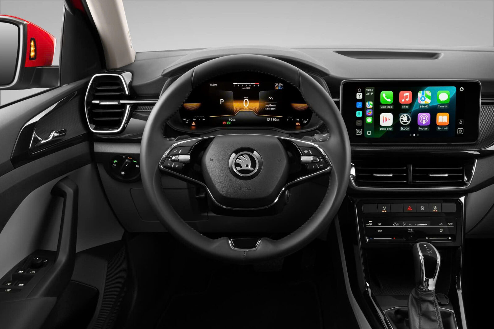 Skoda Kushaq 2026 lần đầu lộ ảnh kh&ocirc;ng che: Mặt trước long lanh với ca lăng ph&aacute;t s&aacute;ng, m&acirc;m mới, dễ sớm về Việt Nam cạnh tranh Xforce, Yaris Cross- Ảnh 4.