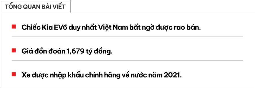 Kia EV6 duy nhất Việt Nam bất ngờ được rao b&aacute;n, gi&aacute; đồn đo&aacute;n hơn 1,6 tỷ đồng- Ảnh 1.