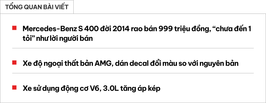 Rao Mercedes-Benz S 400 độ S 63 AMG gi&aacute; 999 triệu đồng, người b&aacute;n chia sẻ: Chưa tới 1 tỷ, 10 năm trước mua hơn 4 tỷ- Ảnh 1.