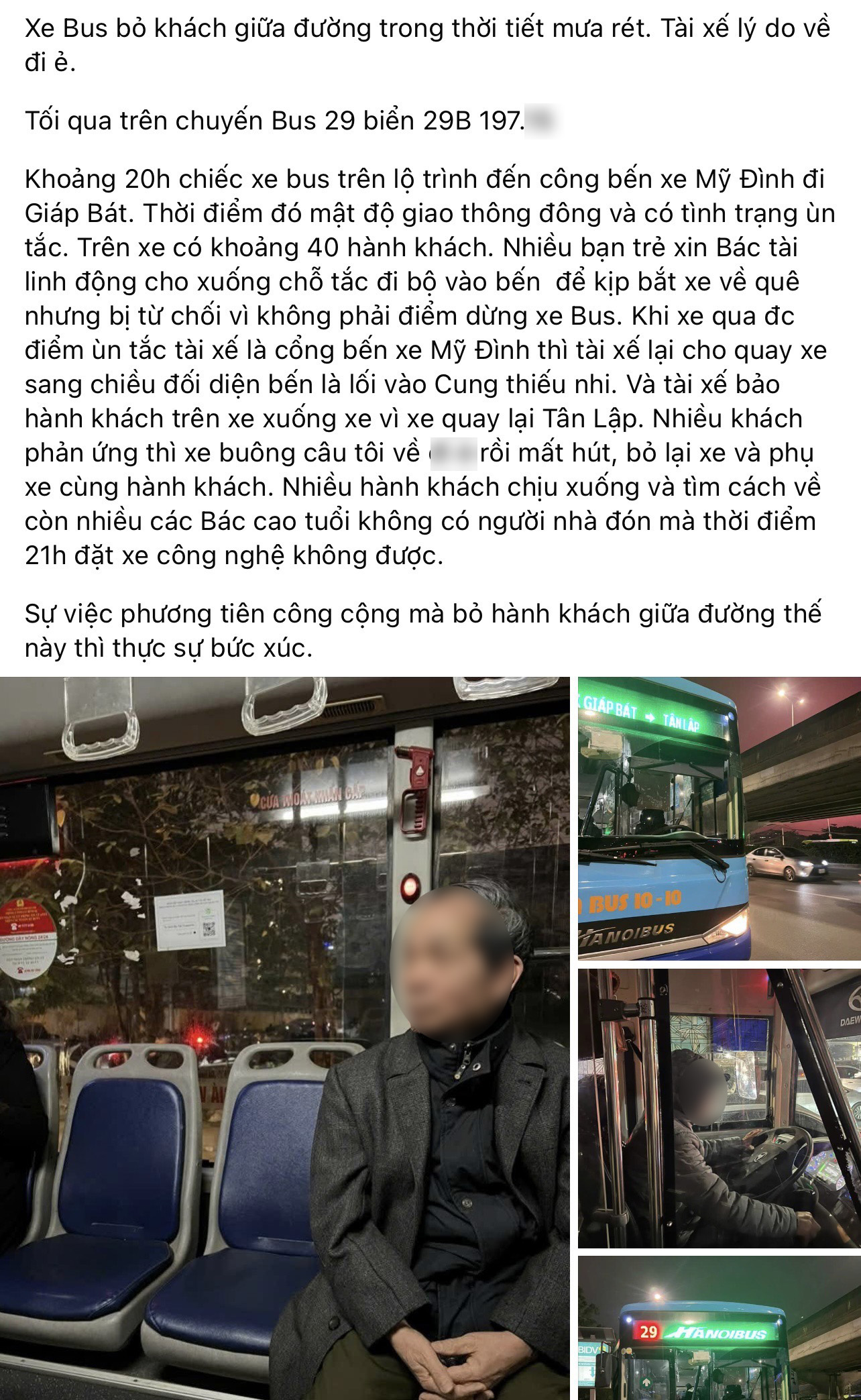 T&agrave;i xế xe bu&yacute;t ở H&agrave; Nội bỏ kh&aacute;ch bơ vơ giữa đường: V&igrave; đau bụng dữ dội, kh&ocirc;ng thể chịu đựng được- Ảnh 1.