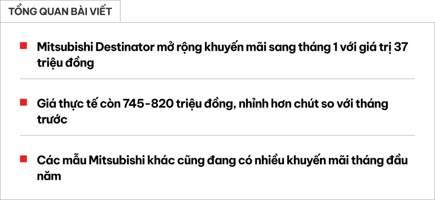 Thêm kèo mua Mitsubishi Destinator giá mềm chơi Tết: Thực tế còn từ 745 triệu đồng, vẫn rẻ hơn Territory- Ảnh 1. Thêm kèo mua Mitsubishi Destinator giá mềm chơi Tết: Thực tế còn từ 745 triệu đồng, vẫn rẻ hơn Territory- Ảnh 1.