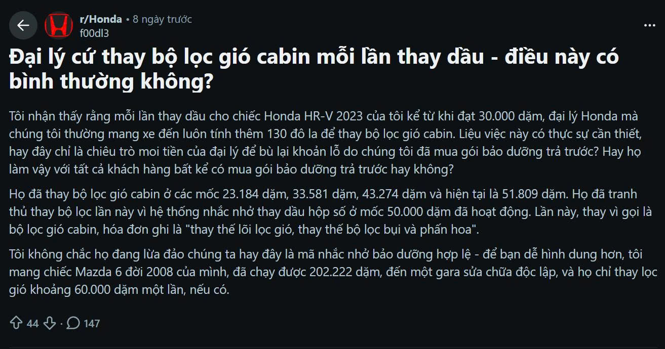 Honda HR-V thay lọc gió tại xưởng chính hãng tốn gần 3,5 triệu đồng, gấp 10 lần tiền mua rồi tự thay- Ảnh 1. Honda HR-V thay lọc gió tại xưởng chính hãng tốn gần 3,5 triệu đồng, gấp 10 lần tiền mua rồi tự thay- Ảnh 1.