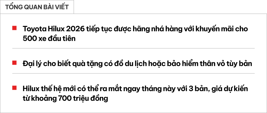 Chưa ra mắt nhưng Toyota Hilux 2026 đã vội có ‘chiêu’ này để kéo khách Việt chốt xe chơi Tết, cạnh tranh Ranger- Ảnh 1. Chưa ra mắt nhưng Toyota Hilux 2026 đã vội có ‘chiêu’ này để kéo khách Việt chốt xe chơi Tết, cạnh tranh Ranger- Ảnh 1.