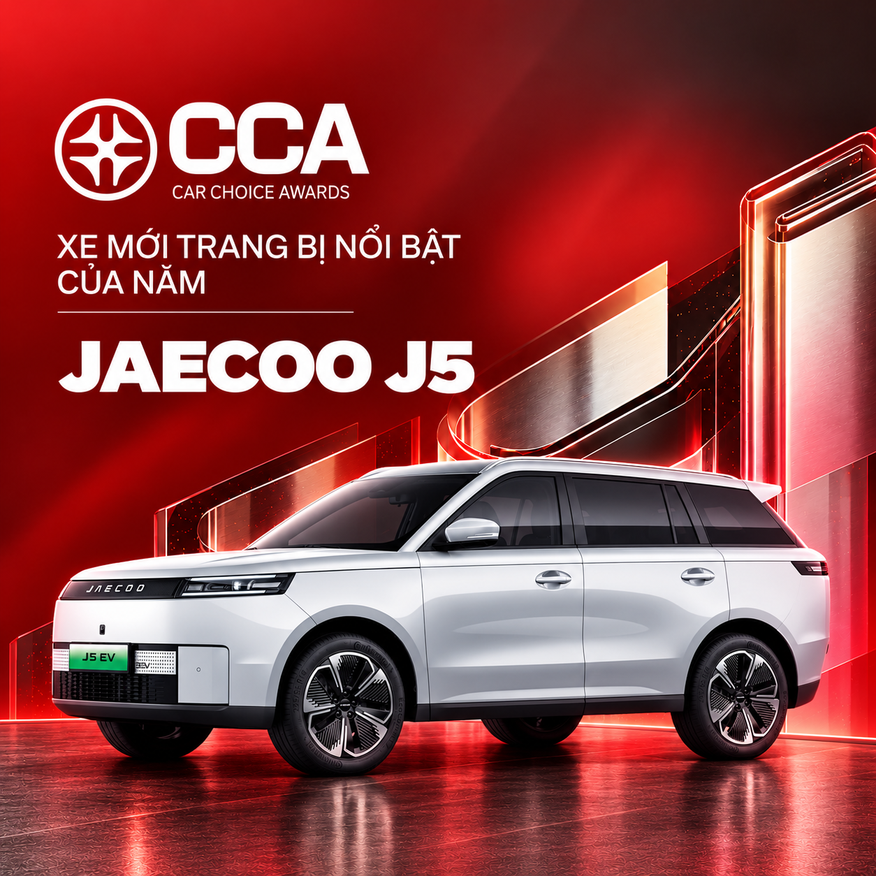 Thắng s&aacute;t n&uacute;t, Jaecoo J5 gi&agrave;nh giải &lsquo;Xe mới trang bị nổi bật của năm&rsquo; tại CCA 2026 - Ảnh 1.
