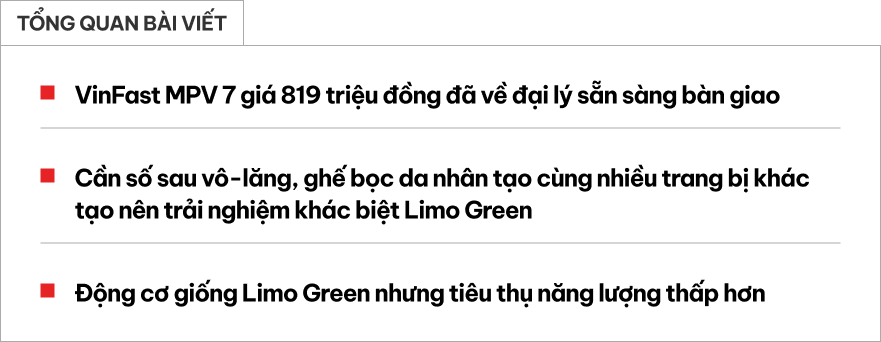 Sờ thực tế VinFast MPV 7 vừa về đại l&yacute;: Đắt hơn Limo Green 70 triệu đổi lại nhiều trải nghiệm kh&aacute;c, tiết kiệm điện hơn hẳn- Ảnh 1.