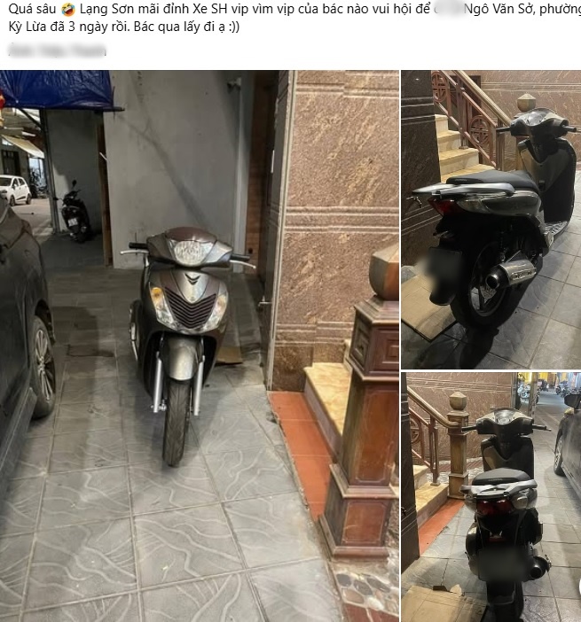 Người phụ nữ Lạng Sơn đăng t&igrave;m chủ nh&acirc;n để qu&ecirc;n xe SH trước cửa nh&agrave; 3 ng&agrave;y: Bất ngờ danh t&iacute;nh- Ảnh 1.