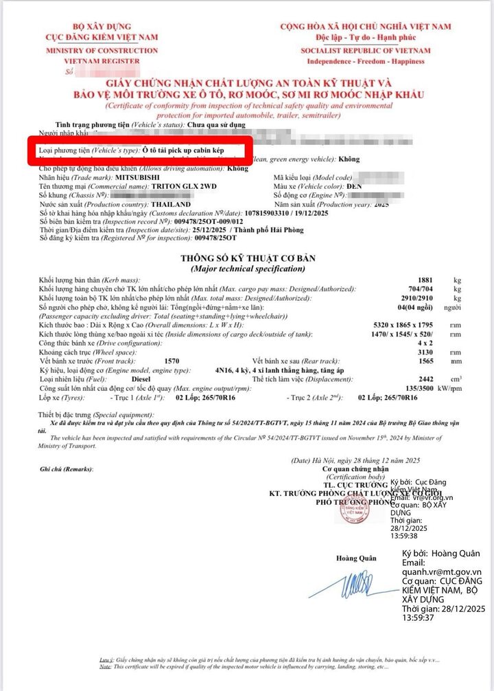 Cục CSGT hướng dẫn ph&acirc;n biệt xe b&aacute;n tải l&agrave; xe con hay xe tải- Ảnh 4.