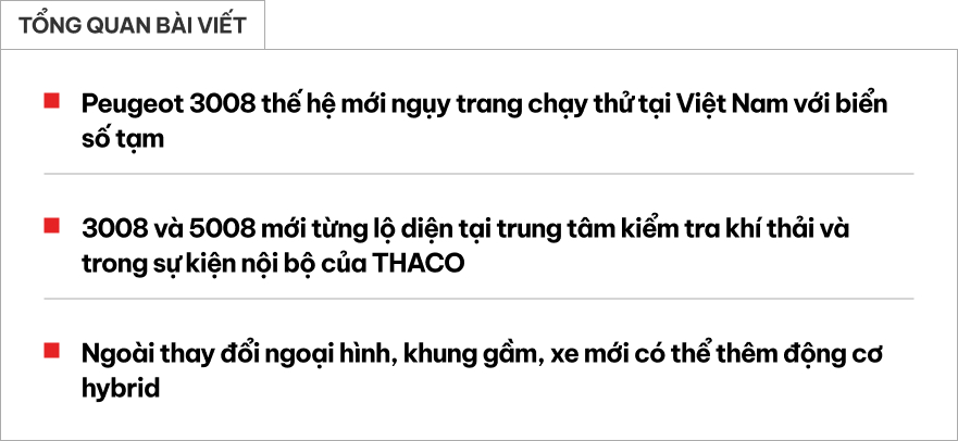 Peugeot 3008 đời mới lộ diện trên đường Việt Nam: Biển số cho thấy giống xe THACO lắp ráp, dễ thêm hybrid cạnh tranh CR-V- Ảnh 1. Peugeot 3008 đời mới lộ diện trên đường Việt Nam: Biển số cho thấy giống xe THACO lắp ráp, dễ thêm hybrid cạnh tranh CR-V- Ảnh 1.