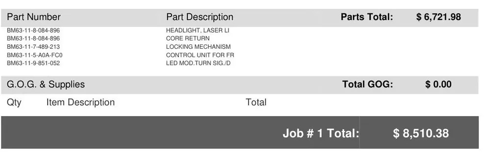 Chủ xe BMW nhận b&aacute;o gi&aacute; hơn 230 triệu đồng chỉ v&igrave; một b&ecirc;n đ&egrave;n bị hỏng gioăng cao su- Ảnh 3.