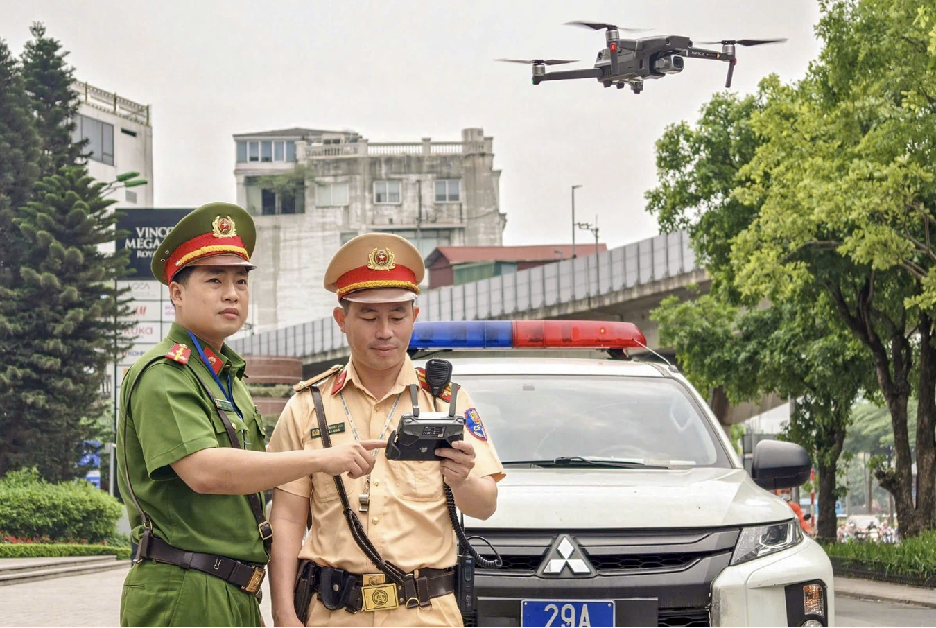 CSGT bay flycam, camera AI bắt lỗi loạt t&agrave;i xế dừng đỗ xe sai quy định- Ảnh 1.