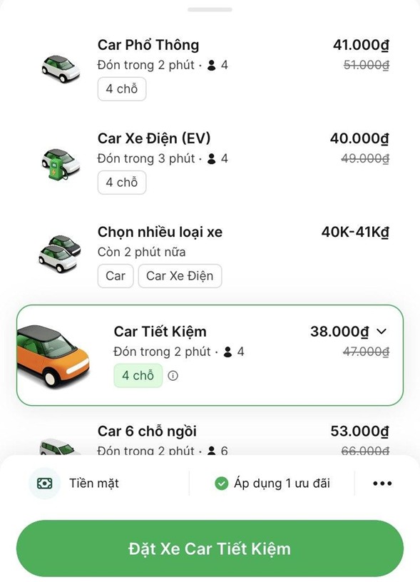 1 cuốc xe đặt tr&ecirc;n cả Be, Grab v&agrave; Green SM: App n&agrave;o rẻ nhất?- Ảnh 8.