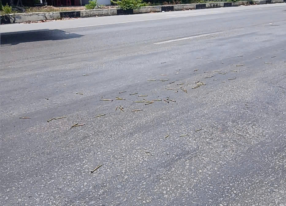 H&igrave;nh ảnh đinh v&iacute;t vương v&atilde;i tr&ecirc;n gần 1 km đường Mỹ Phước &ndash; T&acirc;n Vạn- Ảnh 2.