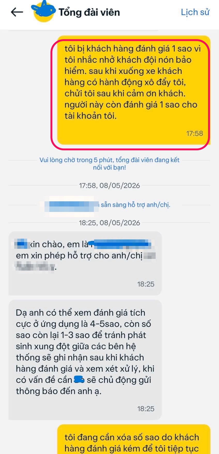 T&agrave;i xế bị đ&aacute;nh gi&aacute; 1 sao v&igrave; nhắc kh&aacute;ch đội mũ bảo hiểm: Cục CSGT l&ecirc;n tiếng cảnh b&aacute;o, nhắc nhở h&atilde;ng xe c&ocirc;ng nghệ- Ảnh 1.