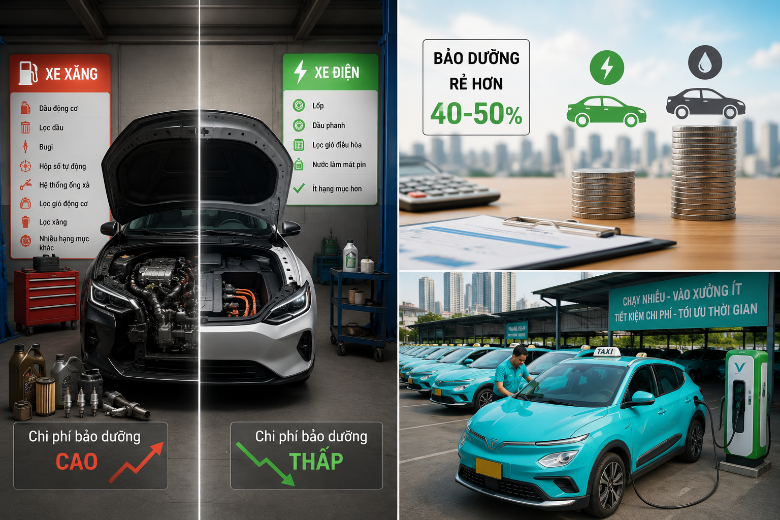 V&igrave; sao bảo dưỡng xe điện tốn &iacute;t hơn một nửa so với xe xăng: C&acirc;u trả lời từ Mỹ, ch&acirc;u &Acirc;u v&agrave; một b&atilde;i đỗ xe taxi tại H&agrave; Nội- Ảnh 2.