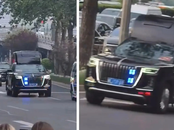 Chiếc SUV b&iacute; ẩn với m&aacute;i khổng lồ trong đo&agrave;n xe &ocirc;ng Trump ở Trung Quốc- Ảnh 1.