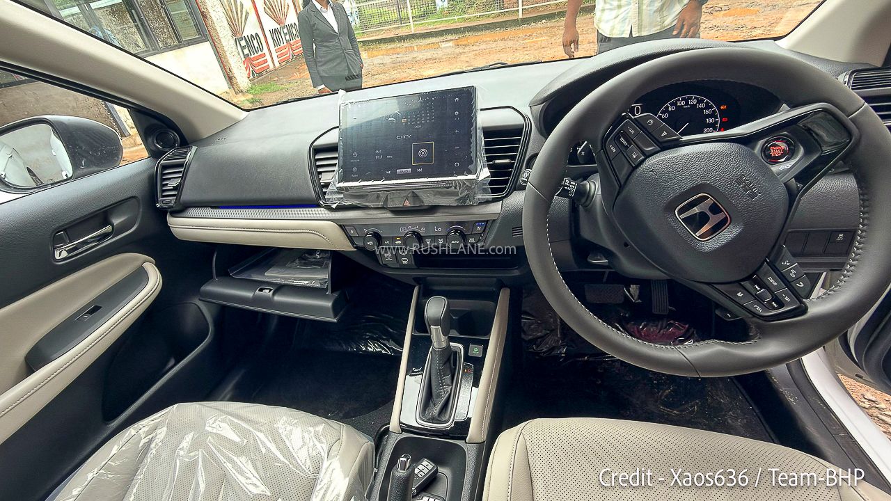Honda City 2026 lộ nội thất kh&ocirc;ng che: M&agrave;n h&igrave;nh lớn đặt nổi, ghế l&agrave;m m&aacute;t, vẫn d&ugrave;ng phanh tay cơ- Ảnh 1.