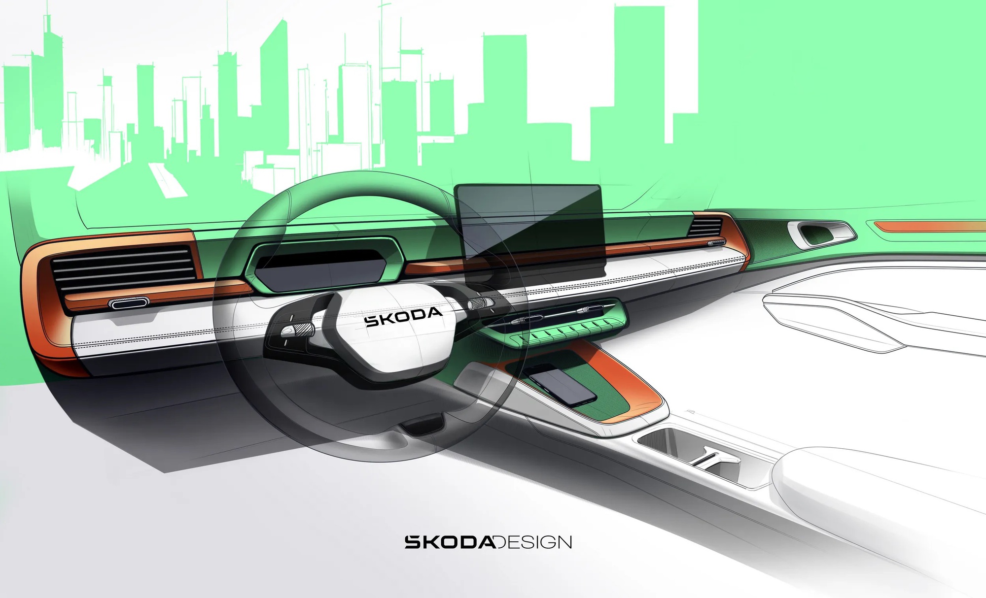 Skoda Epiq - SUV điện rẻ nhất của h&atilde;ng lần đầu c&oacute; ảnh nội thất: Thiết kế xịn với 2 m&agrave;n h&igrave;nh, đ&egrave;n trang tr&iacute;, cốp rộng, về Việt Nam th&igrave; dễ &lsquo;hot&rsquo;- Ảnh 1.