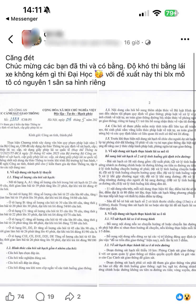 H&agrave;ng triệu người d&acirc;n ch&uacute; &yacute;: Dự kiến thay đổi lớn trong kỳ thi bằng l&aacute;i xe, nhiều người n&oacute;i &ldquo;độ kh&oacute; giờ kh&ocirc;ng k&eacute;m thi đại học&rdquo;- Ảnh 2.