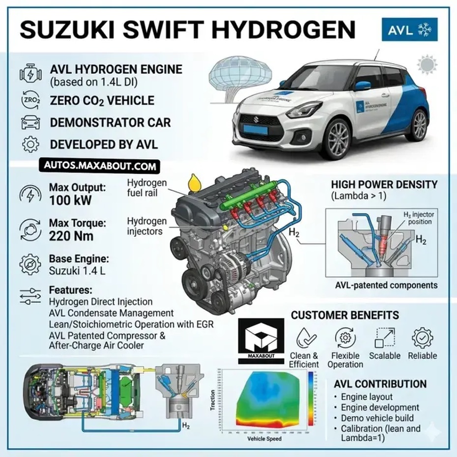 Suzuki Swift c&oacute; bản mới d&ugrave;ng động cơ hydro: Mạnh ngang m&aacute;y xăng, thợ b&igrave;nh d&acirc;n cũng sửa được nếu cần- Ảnh 2.