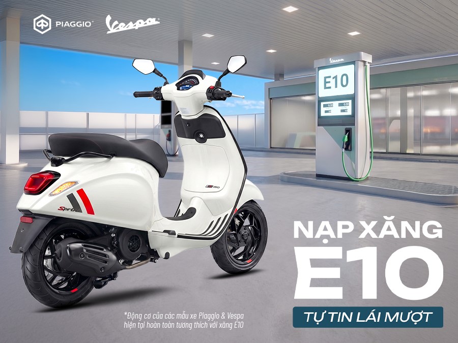 Piaggio Việt Nam khẳng định to&agrave;n bộ xe Vespa, Piaggio hiện nay tương th&iacute;ch ho&agrave;n to&agrave;n với xăng E10- Ảnh 1.
